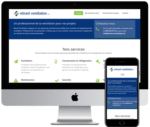 Minani Ventilation, site desktop et mobile par Digifirst